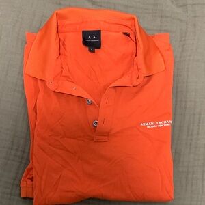 Armani Exchange Men's Bright Orange Polo